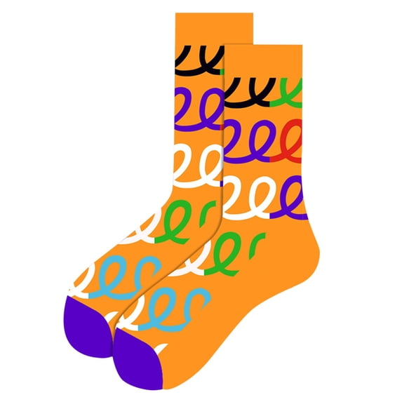 Wuphunn Christmas Socks, Daily Wear Crew Socks, Cute‑styled Holiday Pattern, Mid‑Calf Length, Cozy Fit, Novelty Graphic, Gift Ready C Orange One Size