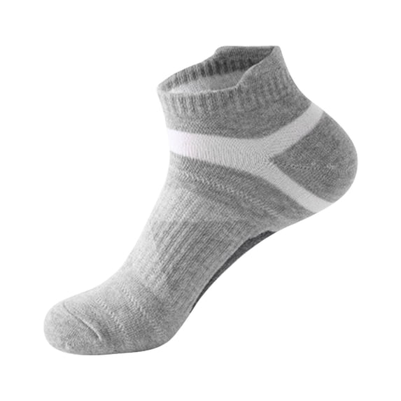 Wuphunn Cotton Socks with Non Slip Grips Cotton Socks with Non Slip Grips Walking Socks Grippy Socks Woman Men's Ankle Socks Comfort Socks Mens/womens Ankle Socks Gray One Size
