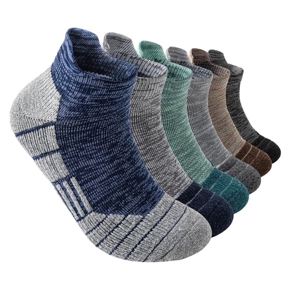 Wuphunn Cotton Socks with Non Slip Grips Low Socks for Mens/womens Ankle Socks Bulk Socks Cushioned Socks for Men Walking Socks Running Socks Athletic Socks Dark Blue One Size