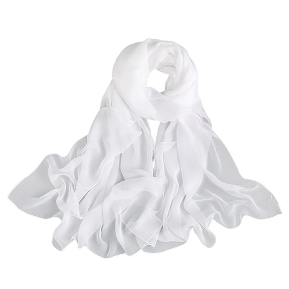 Wuphunn Dress Shawl Chiffon Shawl Shoulder Wraps for Dresses Dressy Cover Up for Wedding Sheer Poncho Wedding Shawl Chiffon Scarf Dressy Shawls for Evening Wear Shawl White One Size