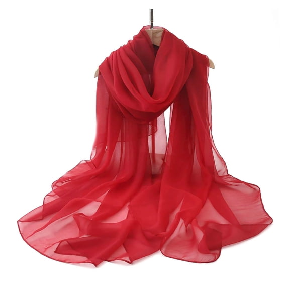 Wuphunn Dress Shawl Long Scarf for Women Dress Cover Up Formal Dressy Shawls for Evening Wear Travel Scarf for Women Airplane Chiffon Scarf Wedding Shawl Wrap Scarf Shawl Wine One Size