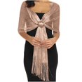 thumbnail image 1 of Wuphunn Dress Shawl Poncho Shawl Cover Up for Dress Wedding Accessories Wedding Shawl Sheer Poncho Long Scarf for Women Warm Shawl Travel Blanket Dress Cover Up Formal Rose Gold One Size, 1 of 4