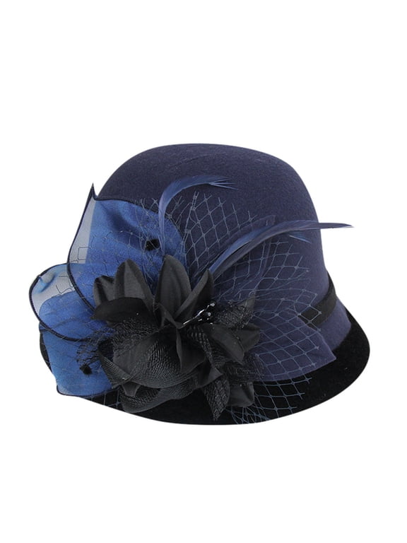 Fascinators Hats for Women Womens Hats Ladies Hats for Tea Party Sombrero Para Mujer Hats for Women Vintage Hats for Women Church Hats for Women Fancy Hats for Women Pillbox Hat Navy One Size