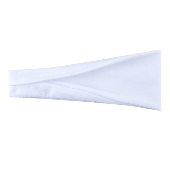 Wuphunn Fitness Running Hair Bands, Non Slip Twisted Stretch Head Wrap White One Size