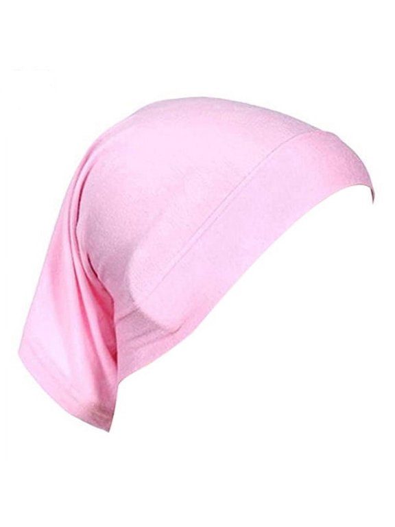 Full Coverage Inner Cap Head Coverings Head Wraps for Women Hijab for Women Hair Scarf for Women Winter Head Scarf Soft Tube Cap A Pink One Size