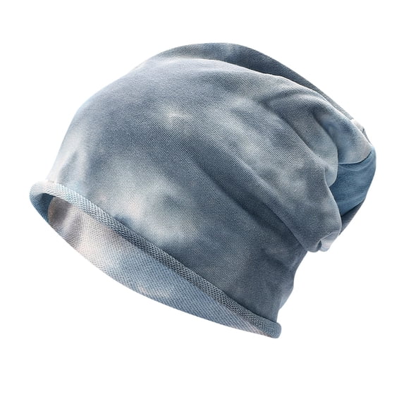 Wuphunn Gradient Tie Dye Slouchy Beanie, Flexible Stretch Construction, Lightweight Multi-use Head Wrap Gray One Size