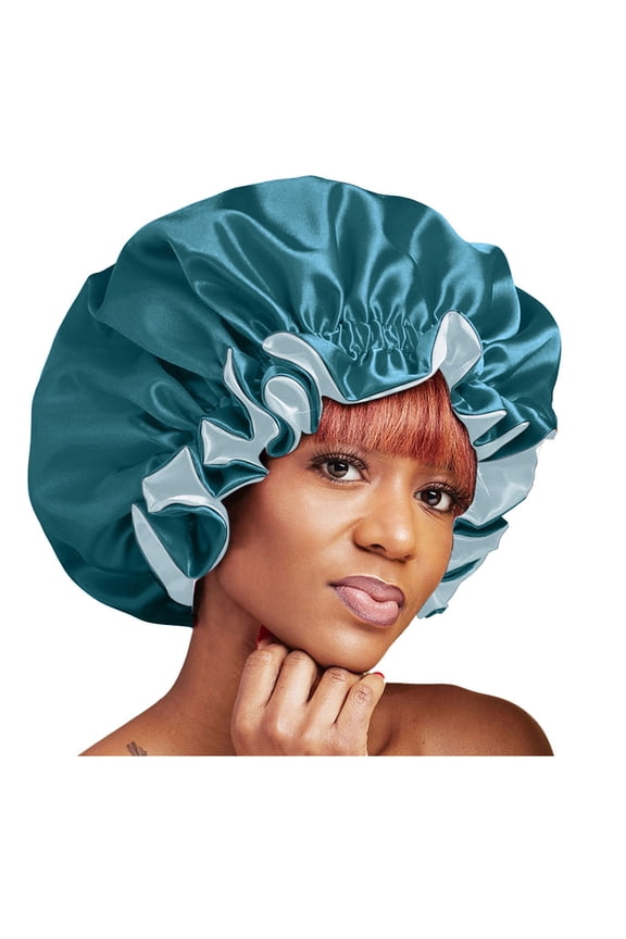 Hair Wrap for Sleep Hair Cap for Sleep Bonnet Queen Bonnets for Women Hair Turban for Sleeping Sleep Accessories Women Large Hair Bonnet Hair Wraps for Sleeping Blue One Size