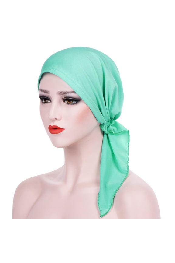 Head Wraps Chemo Hats for Women Scarf Hat Head Scarf for Women Head Scarves for Women Hair Wrap Scarf Hair Scarf for Women Instant Hijab Chemo Headwear for Women Mint Green One Size