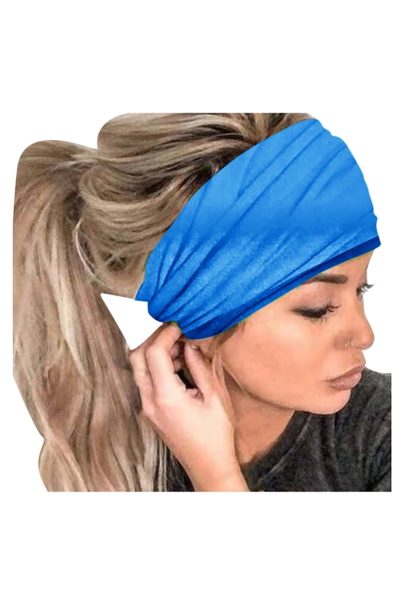 Headbands for Women Headband Headbands for Women Non Slip Head Wrap Elastic Headbands for Women Running Headband Sweat Headbands for Women Cute Headbands for Women Blue One Size