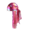 thumbnail image 1 of Wuphunn Iridescent Shine Silky Durag, Wide Strap Long Tail Headwrap, Stretch Wave Compression Skull Headwear A One Size, 1 of 1