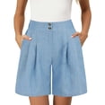 thumbnail image 1 of Wuphunn Linen Shorts for Women Athletic Running Shorts Linen Shorts Cargo Shorts Summer Comfy Shorts with Pockets Linen Blend Summer Shorts ASky Blue XXL, 1 of 8