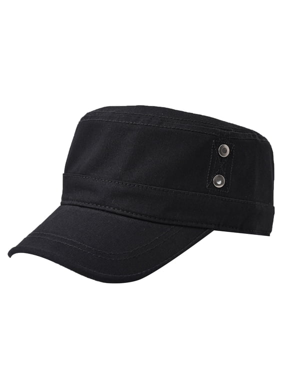 Mens Caps Military Hat Cadet Hat Patrol Cap Conductor Hat Military Cap Cadet Hats for Women Hats for Men Military Hats for Men's Flat Caps Hat Black One Size