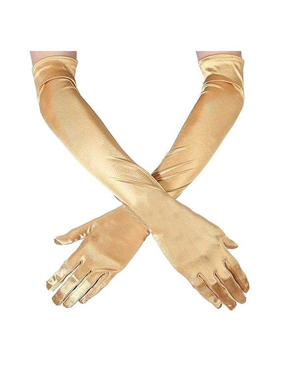 Opera Gloves Dress Gloves Tea Party Gloves for Women Bridal Gloves for Dress Elbow Gloves Masquerade Gloves Long Gloves Women Formal Long Gloves Prom Gloves Gold One Size