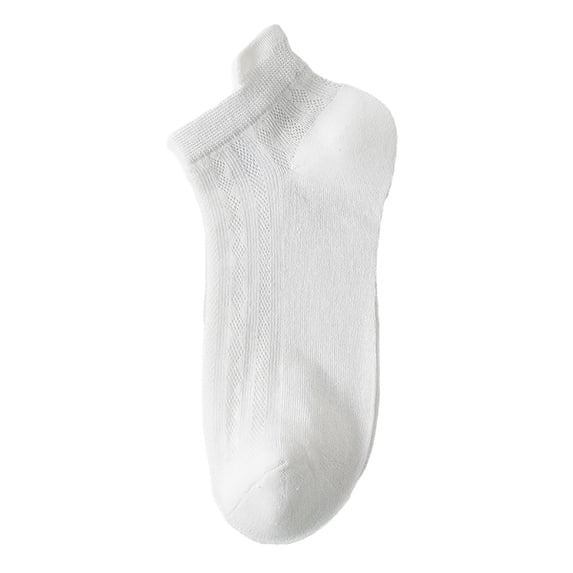 Wuphunn Reinforced Toe Ankle Socks, Stretch Cuff Breathable Casual Socks for Women A White One Size