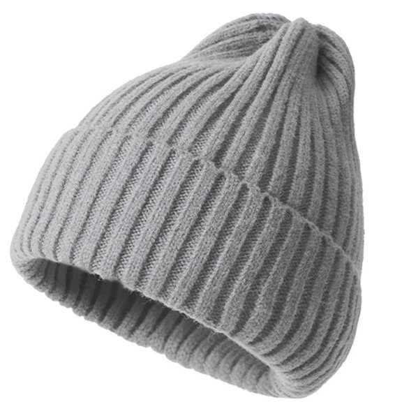 Wuphunn Snow Beanie Fleece Lined Beanie Knit Chunky Womens Snow Cap Toboggan Hats Ski Cuff Cap Crossed Cap Beanie for Women B Gray 1 One Size