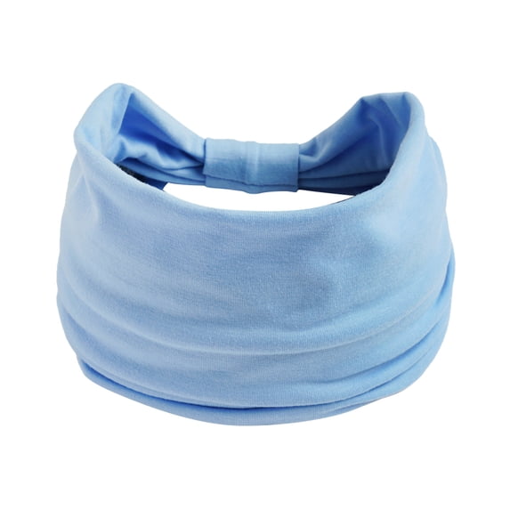 Wuphunn Soft Stretch Fabric Full Coverage Wide Ruched Headband for Women Elastic Non Slip Moisture Wicking Sweat Hair Wrap Sports Fitness Gym Daily Hair Accessory C One Size