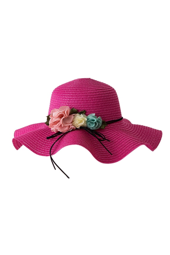 Sun Hats for Women High Tea Hat Kentucky Derby Hats for Women Derby Hats for Women Sombreros Elegantes Para Mujer Wide Brim Sun Hat Adjustable Hat Spring Hats for Women Hot Pink One Size