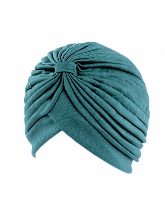 Turbans for Women Chemo Hats Chemo Headwear for Women Head Coverings for Women Head Scarf for Women Headbands for Women Turban Head Wrap Cap Cute Cancer Head Wraps Light Blue One Size
