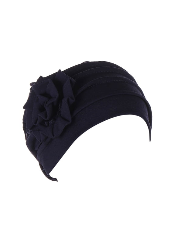 Turbans for Women Hair Wraps for Women Head Scarves Head Scarf for Women Pre-tied Head Wraps for Women Hair Turbans for Women Fashion Head Covers for Chemo Patients Navy One Size
