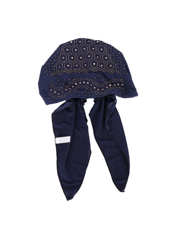 Turbans for Women Turban Hats for Women Headbands for Women Pre-tied Head Wraps for Women Turbines for Women Wrap Cap Head Scarf for Women Head Scarves Chemo Hats Navy One Size