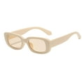 thumbnail image 1 of Wuphunn Unisex Retro Small Rectangle Sunglasses, Chunky Narrow Square Y2K 90s Fashion Casual Shades Beige One Size, 1 of 1