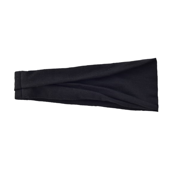 Wuphunn Unisex Twisted Sports Headbands, Non Slip Elastic Sweat Hair Band for Yoga Running Workout Daily Wear Black One Size