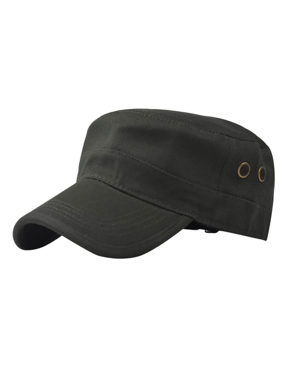 Vintage Adjustable Flat Top Cap, Classic Casual Flat Cap, Sun Protection Outdoor Hats for Men and Hats for Women Daily Travel Gardening Army Green One Size