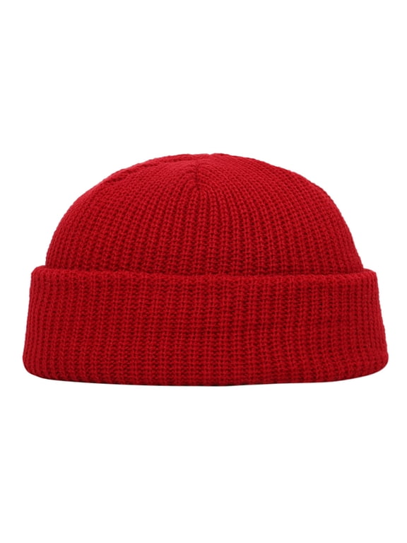 Watch Cap Outdoor Hats for Men Brimless Cap Casual Hats for Men Stocking Caps Skull Caps for Men Knit Beanie Mens Beanie Hat Fall Hat Wine One Size