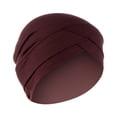 thumbnail image 1 of Wuphunn Women Cross Front Pleated Pre-Tied Slip On Turban Head Wrap Soft Stretchy Elastic Chemo Cap Hair Loss Alopecia Sleep Hat Daily Cancer Patient Head Covering Q1 Coffee One size, 1 of 2