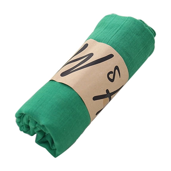 Wuphunn Women Solid Color Crinkle Cotton Blend Long Scarf, Lightweight Beach Travel Shawl Wrap Green 73