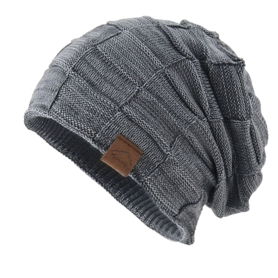 Wuphunn Women's Skullies & Beanies Soft Slouchy Warm Cuffed Toboggan Hats Fleece Lined Beanie Knit Chunky Womens Snow Cap Knit Beanie Knitted Hat Hats and Caps Gray One Size