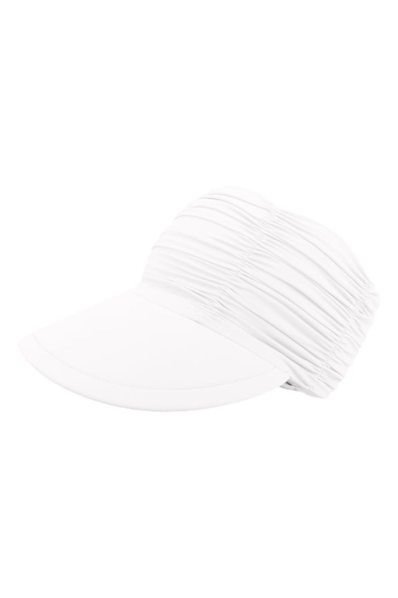 Womens Hat Athletic Visors Lightweight Foldable Ponytail Sports Cap Visors Hats Sports Sun Visor Beach Hat Stretchy Visor Hat for Running Packable Sun Hat Women White One Size