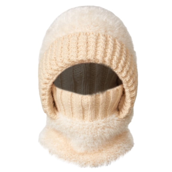 Wuphunn Womens Warm Beanie Toboggan Hats Fleece Beanie Snow Ski Skull Cap Snowboard Beanie Fleece Lined Beanie Knit Chunky Womens Snow Cap Pom Beanie Cold Weather Hat B Beige One Size
