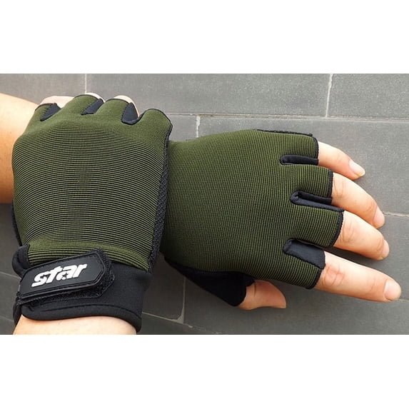 Wuphunn Workout Gloves Bike Gloves Driving Gloves Weight Lifting Gloves for Women Workout Gloves for Men Mountain Bike Gloves Lifting Gloves Workout Gloves Women Work Gloves Army Green L