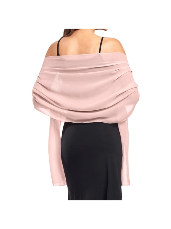 shawl wraps for women chiffon shawl poncho shawl evening shawl shawls for evening dresses shoulder wraps for dresses formal shawl wrap scarf travel scarf for women airplane Pink One Size
