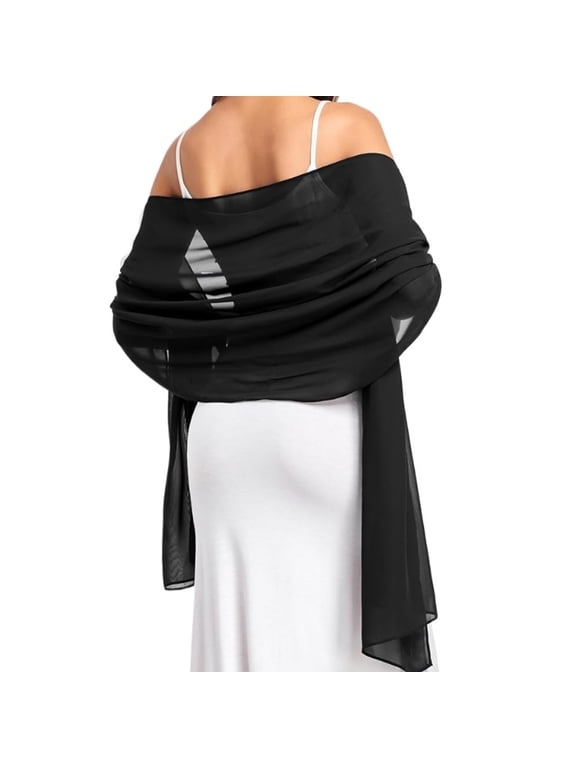 shawl wraps for women warm shawl sheer poncho chiffon scarf cover up for dress wedding shawl shawls for evening dresses dress cover up formal dress shawl formal shawl shawl Black One Size