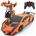 thumbnail image 1 of Wupuaait 1:18 RC Car Lamborghini Transformer Electric Remote Control Racing Car Toys Gift for 3-12 Years Old Kids, Orange, 1 of 6