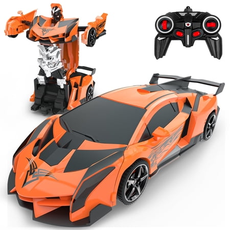 Wupuaait 1:18 RC Car Lamborghini Transformer Electric Remote Control Racing Car Toys Gift for 3-12 Years Old Kids, Orange