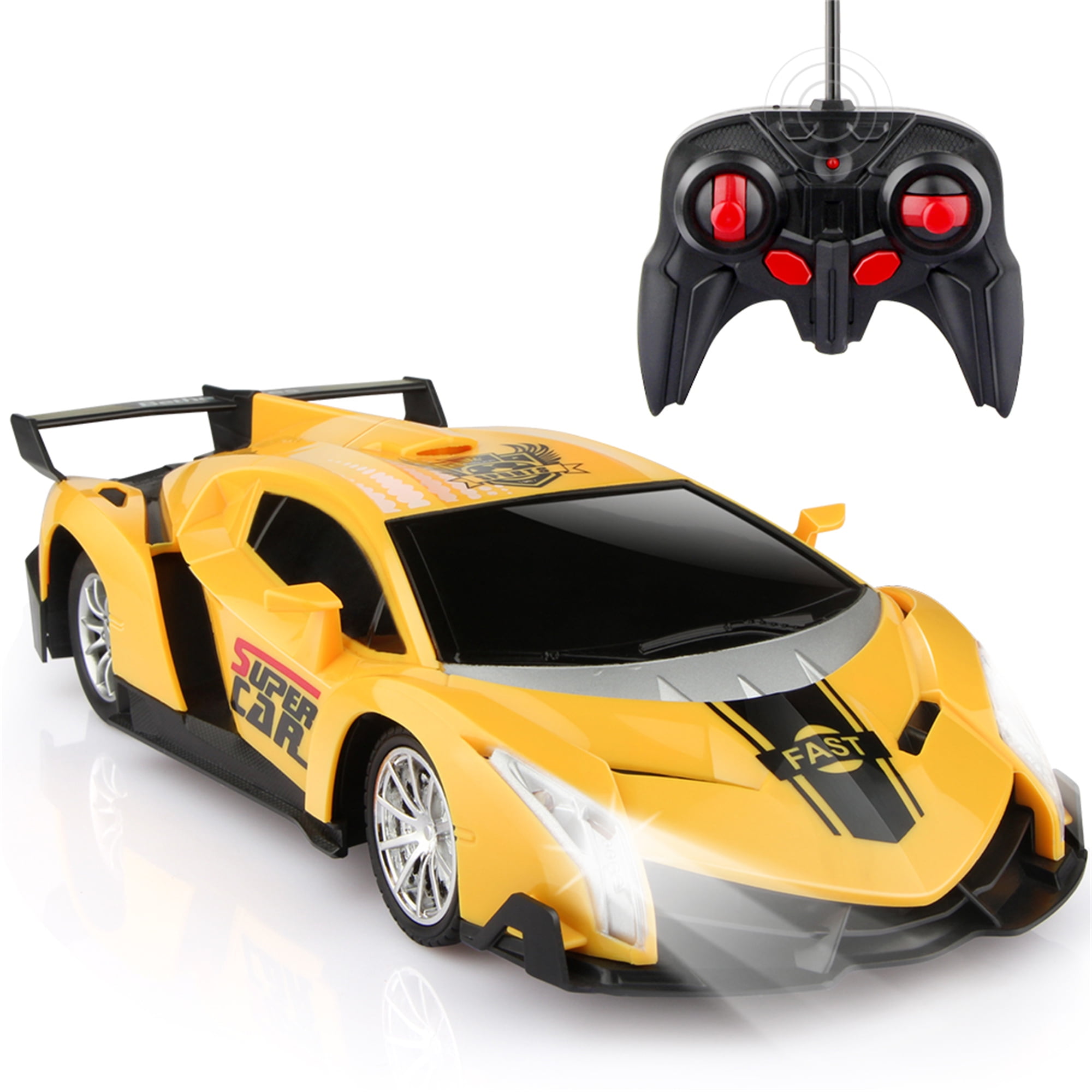 Wupuaait 1/18 RC Lamborghini Electric Sport Racing Remote Control Car Toys  for 3-12 Years Old Kids, Yellow (Batteries Not Included) 