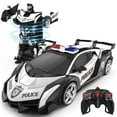 thumbnail image 1 of Wupuaait 2.4Ghz Transform Rc Cars 1:18 Scale Remote Control Car Transforming Robot, One-Button Deformation 360° Rotation Car Toy Gifts for Boys 3-12, Police, 1 of 6