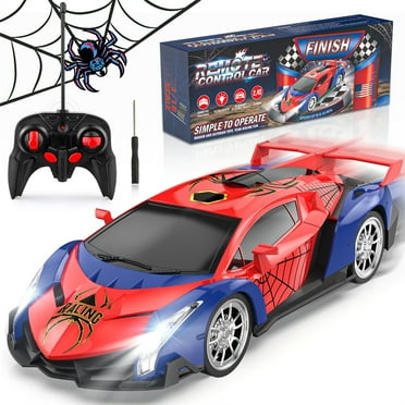 Wupuaait 2024 Remote Control Car for Kids, 1:18 Electric Vehicle Toy with Lights & Controller, Birthday Gift for 3-12 Years Old Boys Girls, Red and Blue