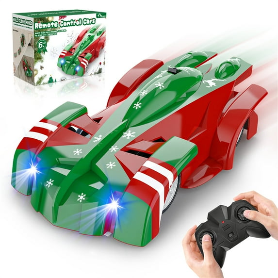 Wupuaait Remote Control Christmas Rechargeable RC Wall Climbing Racer Stunt Car Toys Xmas Gift for 3-12 Kids, Boys and Girls, Green and Red