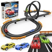 Wupuaait Slot Car Race Track Sets for 4-12 Years Old Boys Kids with 4 High-Speed Slot Cars, Dual Racing 2 Hand Controllers