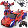 thumbnail image 1 of Wupuaait Transform Rc Cars, 2.4Ghz Remote Control Car 1:18 Scale Transforming Robot, One-Button Deformation 360Â°Rotation Car Toy Gifts for Boys 4-12, Red and Blue, 1 of 9