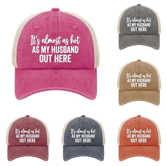 Wuqi It's Almost As Hot As My Husband Hats for Womens Fashion Washed Distressed Baseball Cap