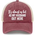thumbnail image 1 of Wuqi It's Almost As Hot As My Husband Hats for Womens Fashion Washed Distressed Baseball Cap, 1 of 7