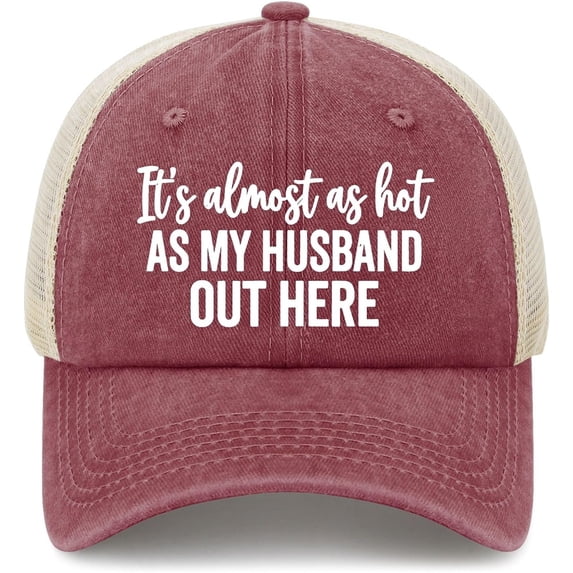 Wuqi It's Almost As Hot As My Husband Hats for Womens Fashion Washed Distressed Baseball Cap