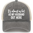 thumbnail image 1 of Wuqi It's Almost As Hot As My Husband Hats for Womens Fashion Washed Distressed Baseball Cap, 1 of 7