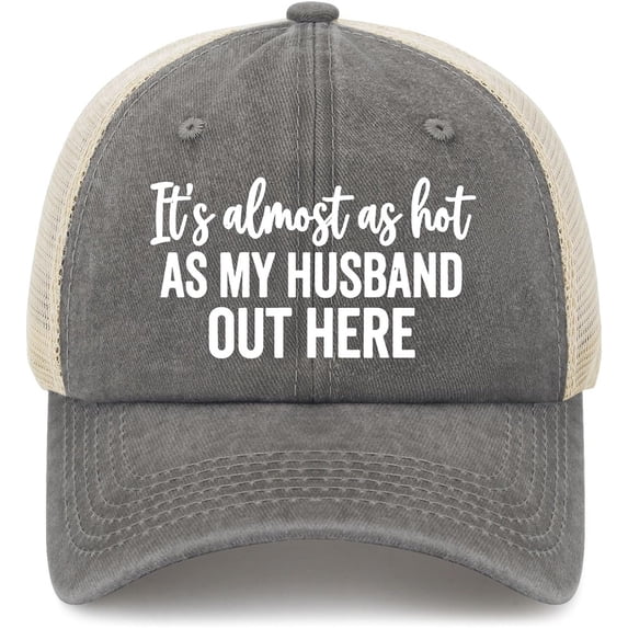 Wuqi It's Almost As Hot As My Husband Hats for Womens Fashion Washed Distressed Baseball Cap