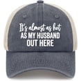 thumbnail image 1 of Wuqi It's Almost As Hot As My Husband Hats for Womens Fashion Washed Distressed Baseball Cap, 1 of 7